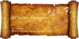 Énisz Ferenc névjegykártya